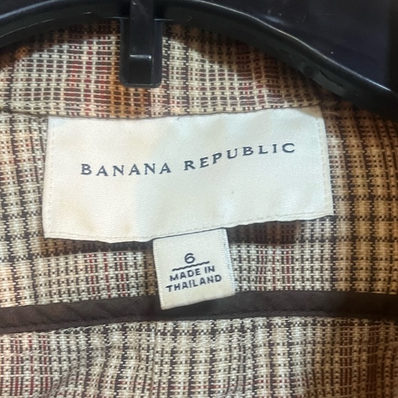 BANANA REPUBLIC Brown Tan Blazer Classic Plaid Suit Jacket- perfect staple - Picture 3 of 11